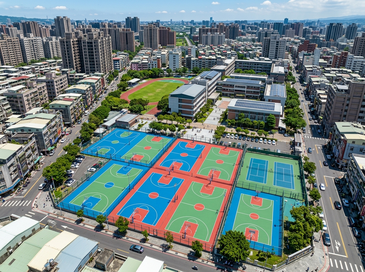 莱芜市混合型塑胶跑道硅PU篮球场 - 方案